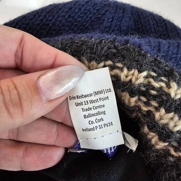 Erin Knitwear Ireland Wool & Polyester Lined Beanie Hat fall winter - Picture 4 of 6